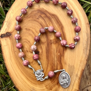 Saint Therese of Lisieux, The Little Flower Catholic Chaplet, Missionaries, Florists, Gardeners, Handmade, Corded