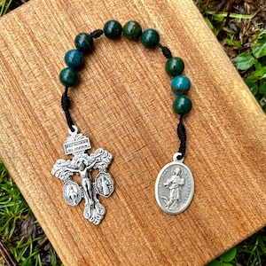 Johannes der Apostel, Evangelist katholische Chaplet, Schutzpatron der Schriftsteller, Freundschaften, Maler, handgefertigt, Stein, geschnürt