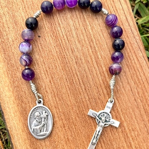 Saint Andrew Christmas Chaplet, Novena, Corded, Catholic, Handmade, Stone