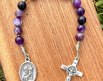 Saint Andrew Christmas Chaplet, Novena, Corded, Catholic, Handmade, Stone