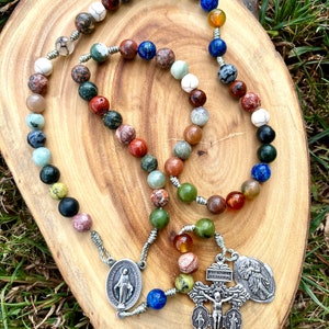 Frankie Rosary, Catholic, Our Lady Undoer of Knots, Miraculous Medal, Pardon Crucifix, Handmade, Corded, Version 2