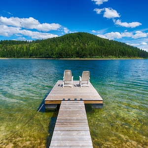 Beautiful Peaceful Relaxing Spot On A Small Private Dock On A Clear Pristine Lake In BC Canada - Fine Art Photography Prints, Canvas, Metal