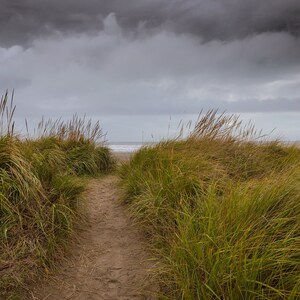 Ocean Storm Brewing Along Along The Pacific Coast Of Oregon, Sandy Ocean Beach And Waves Photo - Fine Art Photography Prints, Canvas, Metal