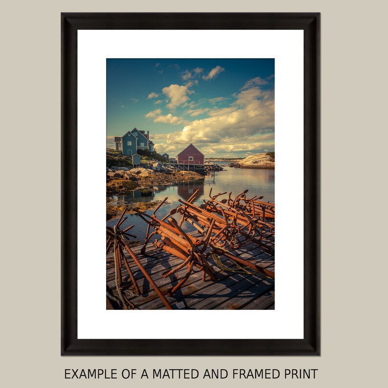 Scenic View Of Buildings In Peggy's Cove Nova Scotia With Small Rusty Trap Anchors On The Dock Fine Art Photography Prints, Canvas, Metal image 2
