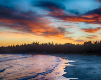 Beautiful Beach Sunset At Long Beach, Tofino Canada, The Amazing West Coast Of Vancouver Island - Fine Art Photography Prints, Canvas, Metal