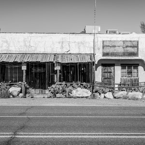 Derelict Abandoned Building In Almost Ghost Town Of Sierra Blanca Texas, Black & White Abandoned -Fine Art Photography Prints, Canvas, Metal