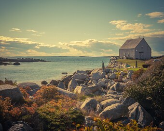 Welcoming Beautiful Isolated House Overlooking The Atlantic Ocean Near Peggy's Cove Nova Scotia - Fine Art Photography Prints, Canvas, Metal