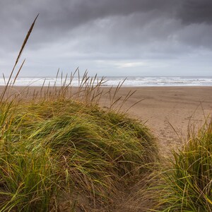 Ocean Storm Brewing Along Along The Pacific Coast Of Oregon, Sandy Ocean Beach And Waves Photo - Fine Art Photography Prints, Canvas, Metal