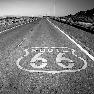 Route 66 Highway Marker On A Section Of The Mother Road in Arizona, Vertical Route 66 Road Art - Fine Art Photography Prints, Canvas, Metal