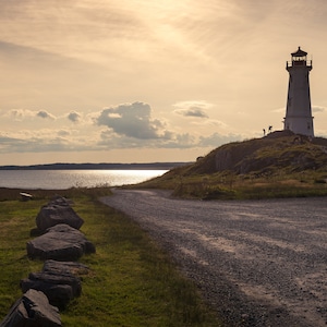 Famous Louisbourg Lighthouse On Atlantic Ocean In Nova Scotia, Canada, Lighthouses Of Canada - Fine Art Photography Prints, Canvas, Metal