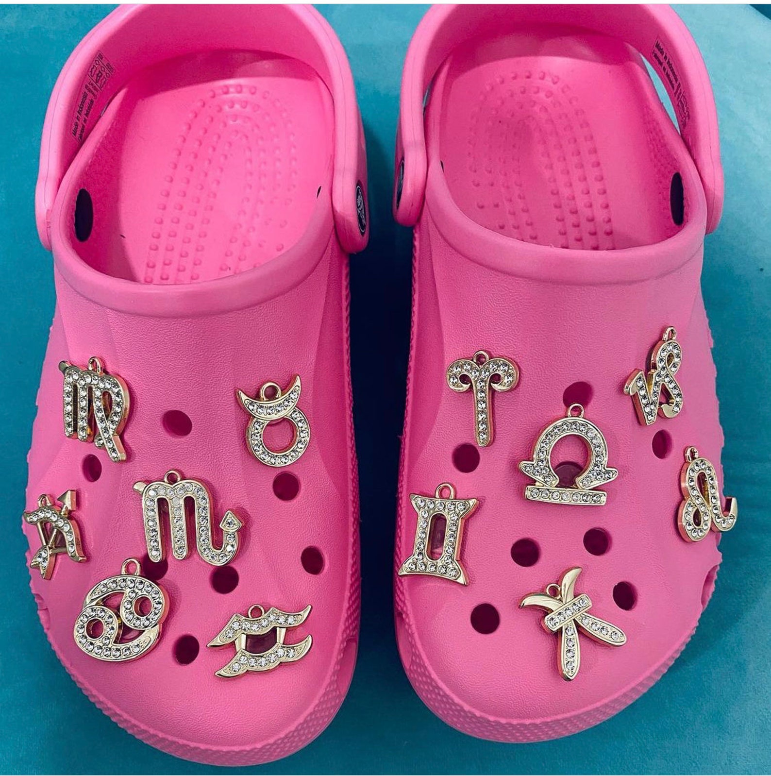 GOLD & SILVER Zodiac Metal Shoe Charms Etsy