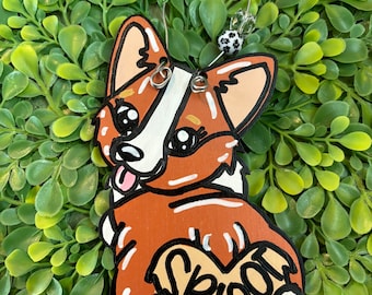 Corgi Christmas Sploot Ornament, Corgi Gift for Her, Corgi Art, Dog Christmas Ornament, Corgi Decor, Corgi Bauble, Tri Color Pembroke Corgi