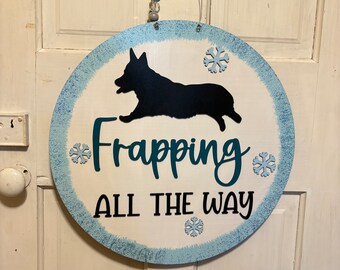 Corgi Winter Door Hanger, Corgi Door Hanger, Corgi Sign, Corgi Porch Decor, Dog Door Hanger, Winter Porch, Corgi Art, Corgi Christmas Gift