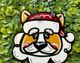 Corgi Santa Christmas Ornament, Corgi Gift for Her, Corgi Art, Dog Christmas Ornament, Corgi Decoration, Pembroke Corgi, Cardigan Welsh