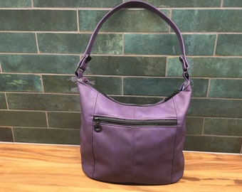 Slouchy Hobo Bag, Soft Grape Purple Faux Leather, Women's Shoulder Bag