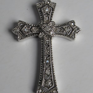 Diamond Cross Pendant in Sterling Silver