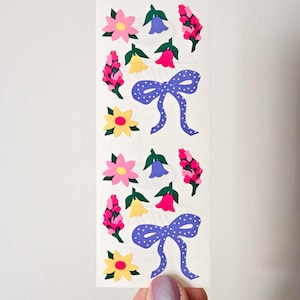 Creative Memories Spring Time Flowers Bows Stickers, Vintage 1990s, Retired, Rare, Full Sheet, 1995