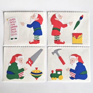 Mrs Grossman's Santa's Elves Sticker Mod, You Choose, Vintage 1990s Holiday, 1993