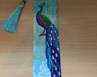 5d Crystal Painting Bookmark of a peacock