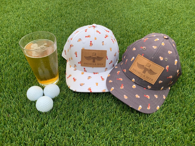 Birdies & Beer Pattern Adjustable Hat image 1