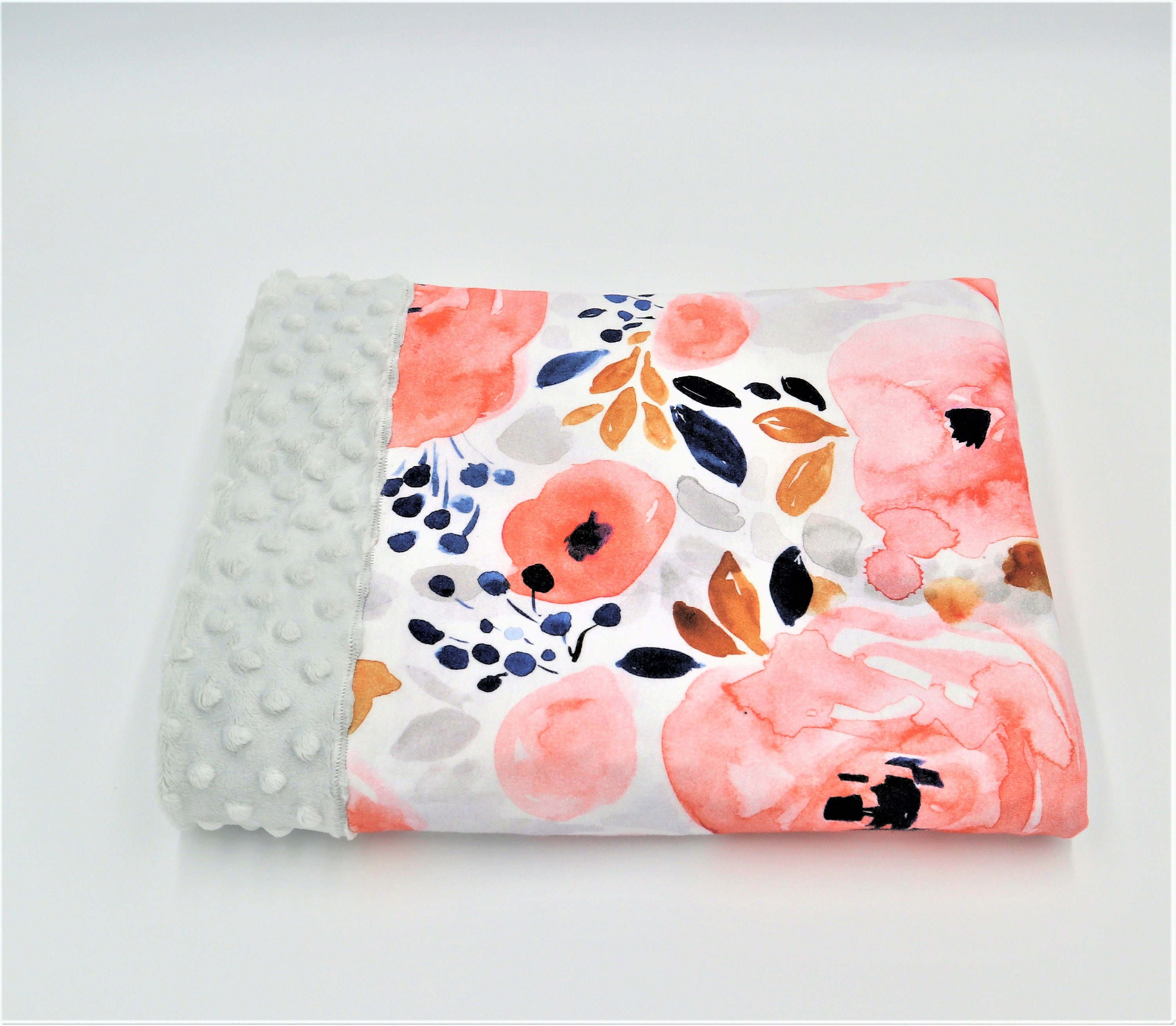Floral Baby Blanket Minky Lovey Organic Baby Blanket Baby Etsy