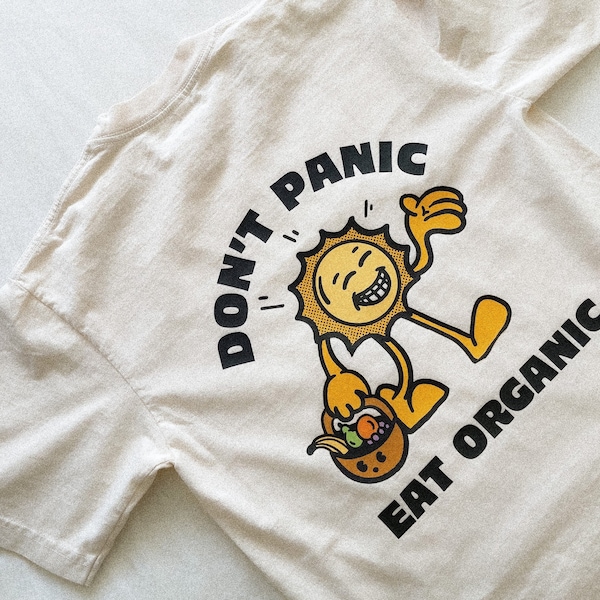 Don't Panic Eat Organic T Shirt | Trendy Oversized Vintage Shirts, Aesthetic t shirt, Graphic tee, Tumblr tshirt, VSCO girl, Farmers Market