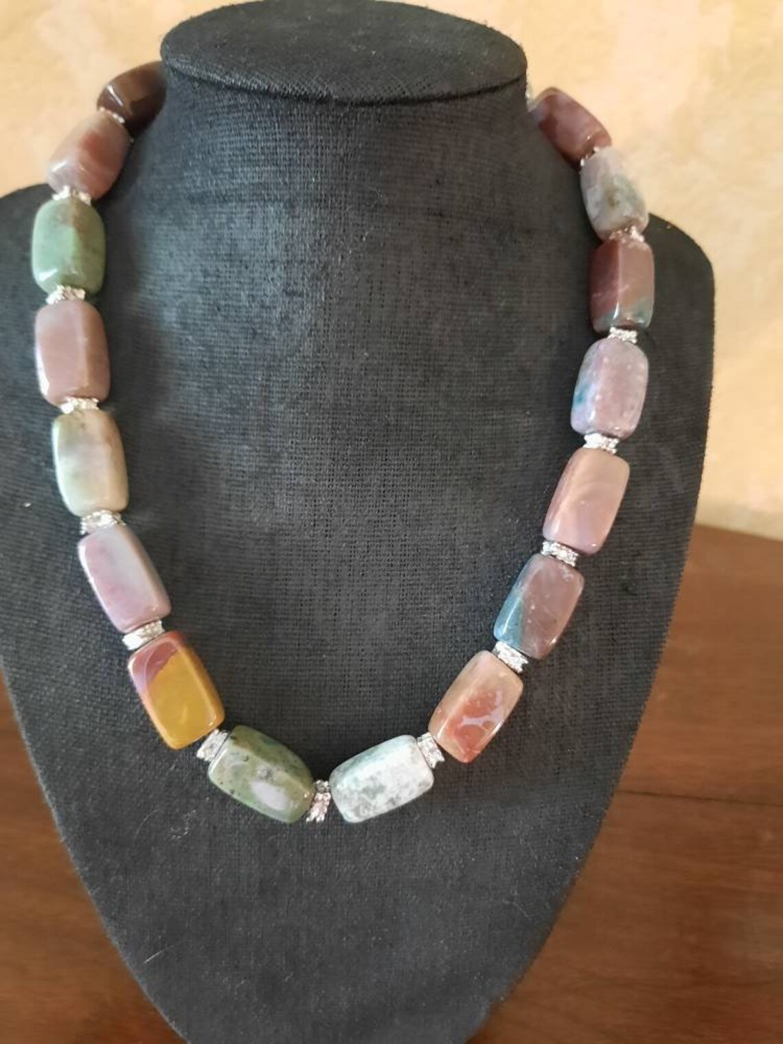 Multi colored stone necklace Etsy