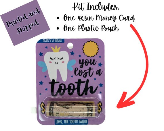 You Lost A Tooth - Tooth Fairy Money Card Tooth Fairy Gift Money Card Gift Card Holder Kid Gift Lost a Tooth