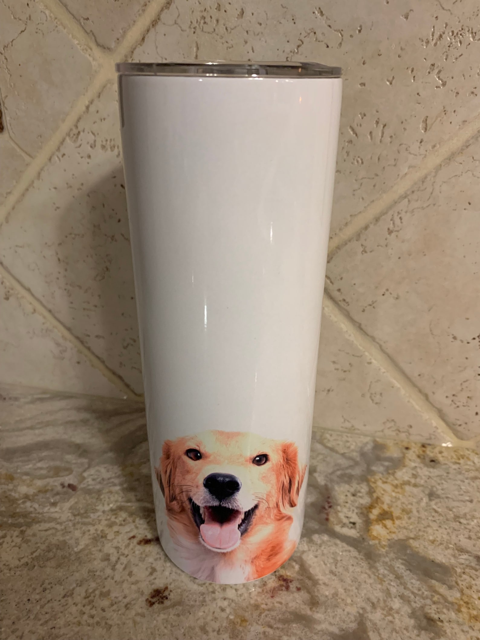 Dog 20oz Skinny Tumbler | Dog Lover Tumbler Gift | Golden Retriever | Custom Sublimated Tumbler ...