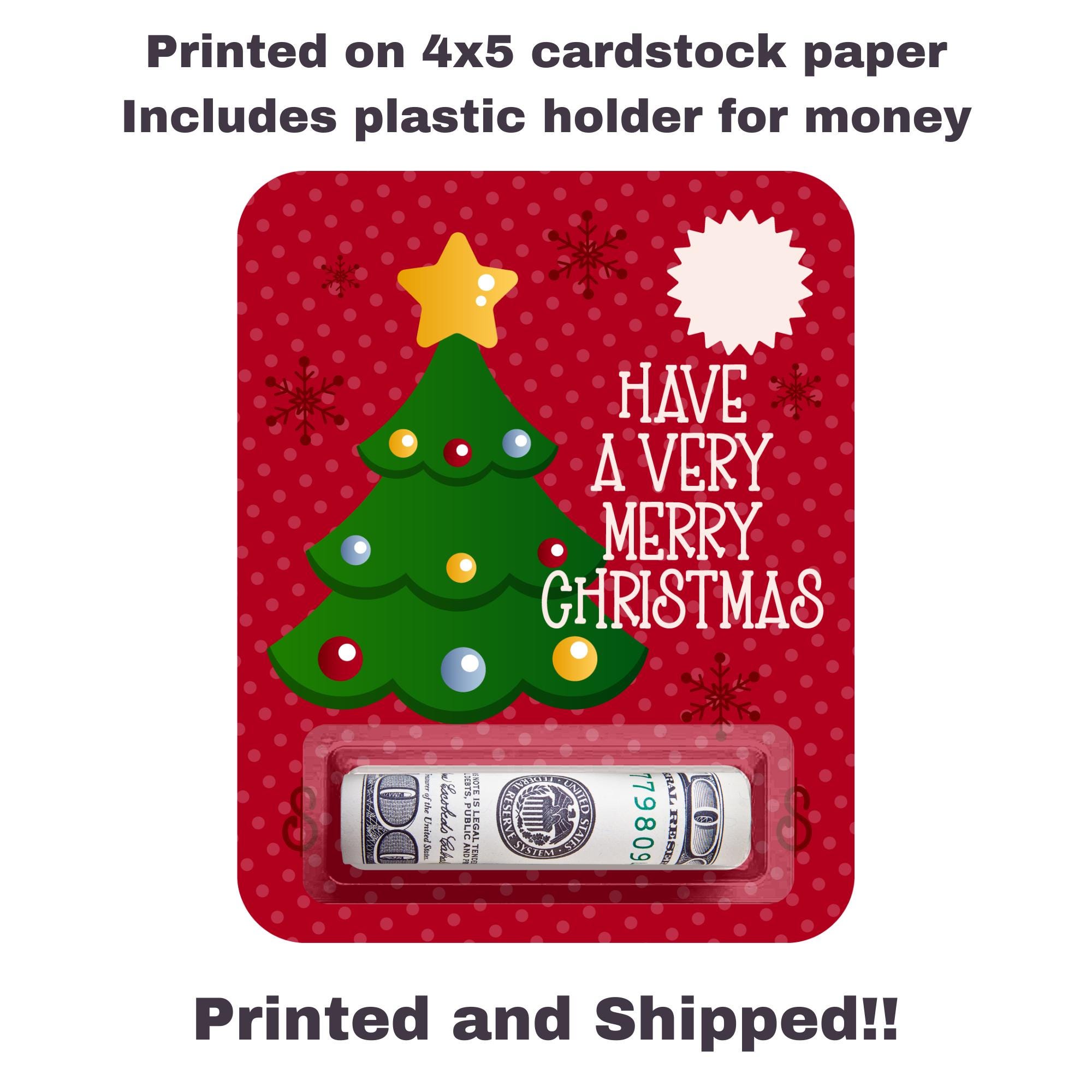 Have a Very Merry Christmas Money Card Christmas Gift Money Christmas Tree Stocking Ornament Money Card Gift Card Cash Card