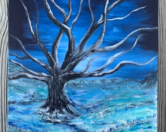Icy Waters 16x20 Acrylic Landscape Painting