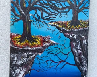 Twisted Trees 18x24 Acrylic Landscape Painting