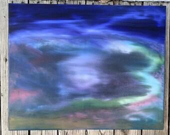 Ghostly Faces 24x30 Acrylic Landscape Painting