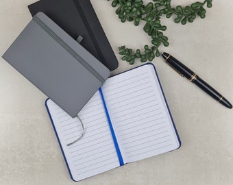 Small Lined Notebook, Pocket Notebook, A6 Notebook with Foil Printed Initials. Custom Notebook/Journal