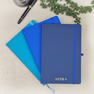 Quaderno A5 a righe personalizzato in pelle vegana *PERSONALIZZAZIONE GRATUITA* / Carta a righe, Diario in pelle premium, Agenda giornaliera, Ufficio / Scuola
