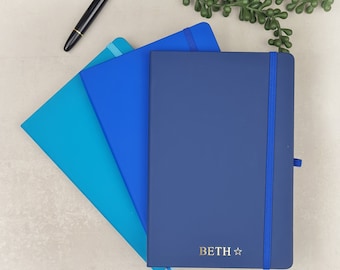 Personalised A5 Lined Notebook Vegan Leather *FREE PERSONALISATION* | Lined Paper, Premium Leather Journal, Daily Planner, Office / School