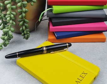 Small Lined Notebook, Personalised,  A6 Notebook with Foil Printed Initials. Custom Mini Notebook, Monogram Gift. Small Lined Journal.