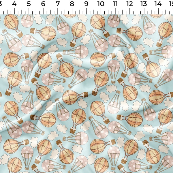 Hot Air Balloons Fabric (6) *Available on different fabric bases* (Cotton and Polyester Spandex)