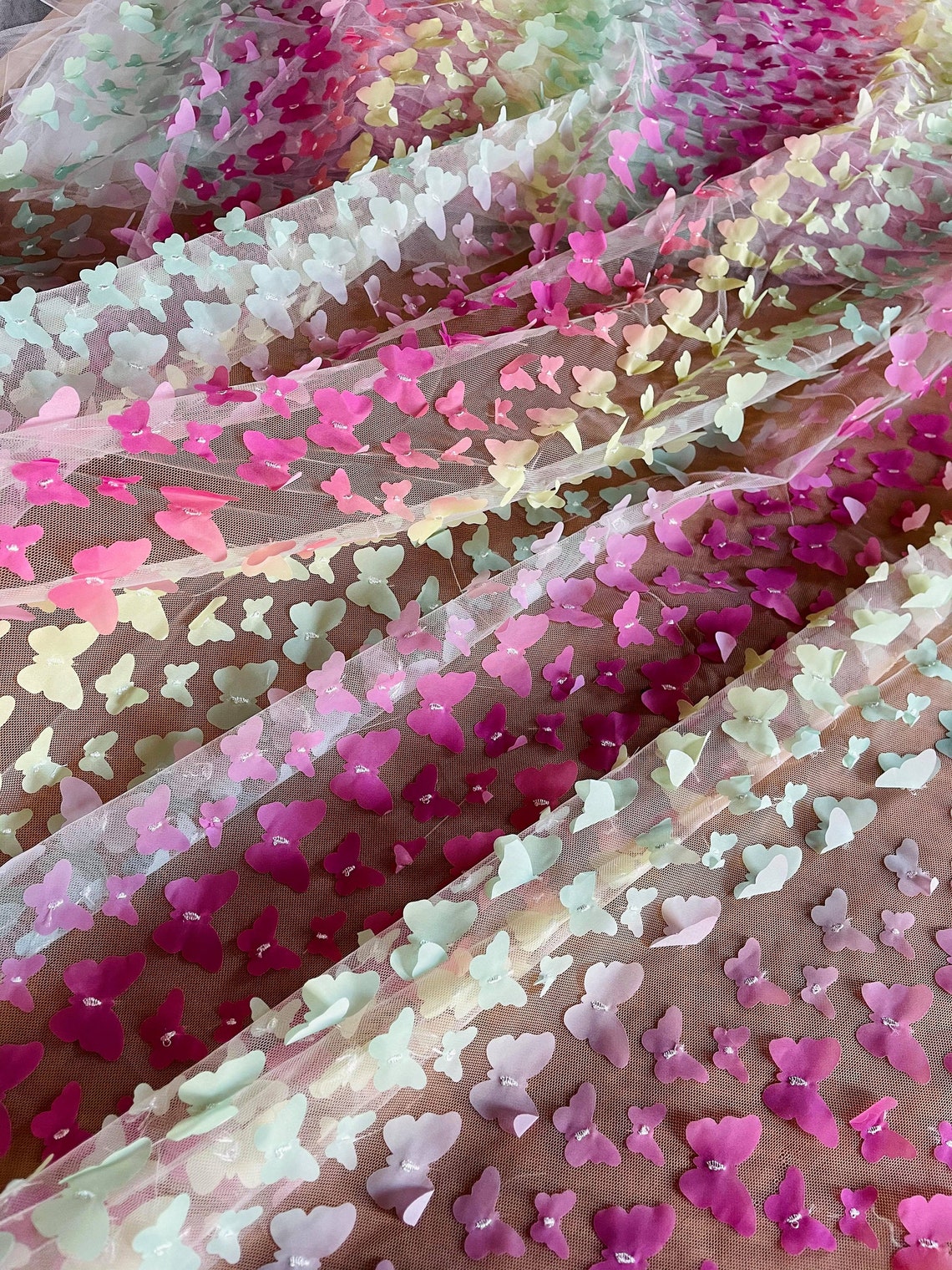3D Butterfly Mesh/Tulle Fabric / Fast Shipping / US Based Etsy