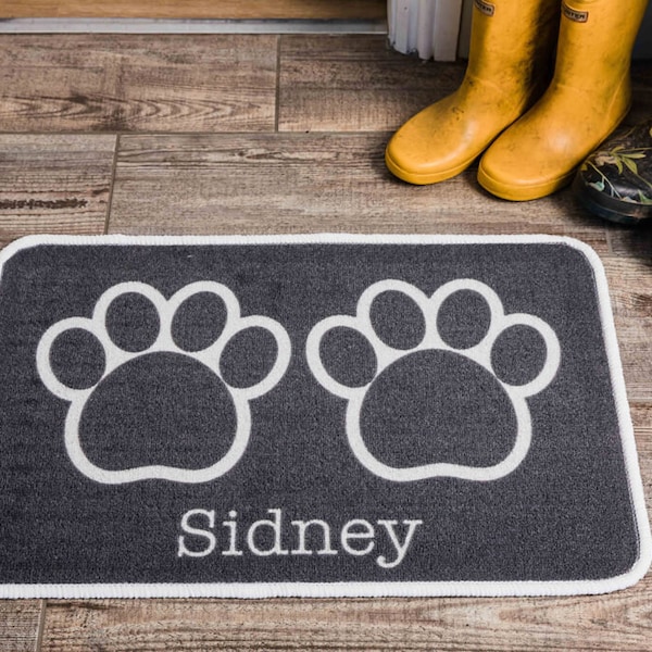 Personalised Dog Food Mat | 'Big Paw' Design | Pet Bowl Mat | Pet Food Mat | Custom Pet Mat | Dog Rug