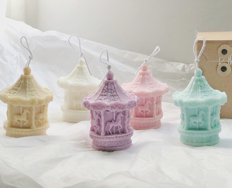 Carousel Candle Carrousel Candle Merrygoround Candle Etsy