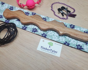 Red Oak "The Flame" Spanking Paddle para disciplina doméstica y BDSM - SOLO adultos