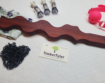 Padauk "The Flame" Spanking Paddle para disciplina doméstica y BDSM - SOLO adultos