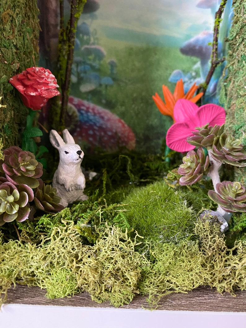 Alice in Wonderland Inspired Book Nook Book Shelf Insert Etsy