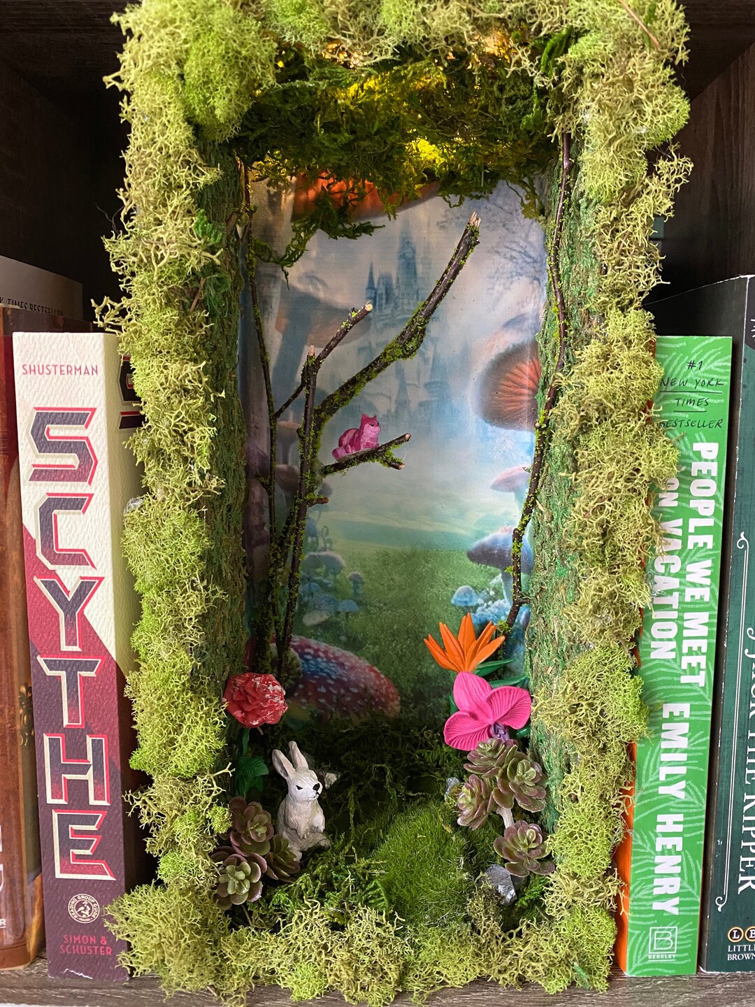 Alice in Wonderland Inspired Book Nook Book Shelf Insert Book End Book