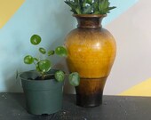 Vintage Ceramic Amphora Vase Burnt Orange