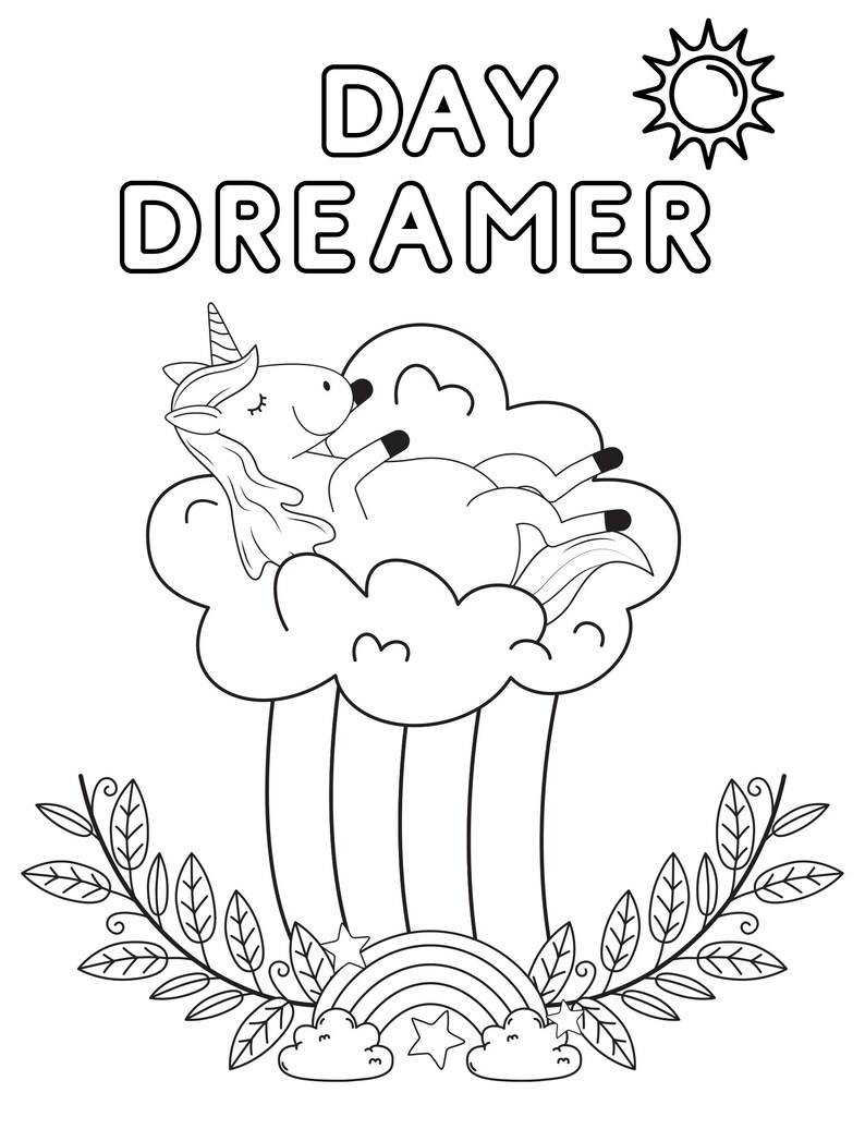 Unicorn and Mermaid Coloring Pages Etsy Australia