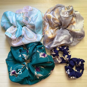 Upcycled Scrunchies | Handmade Hair Tie | Repurposed Fabric Scrunchies