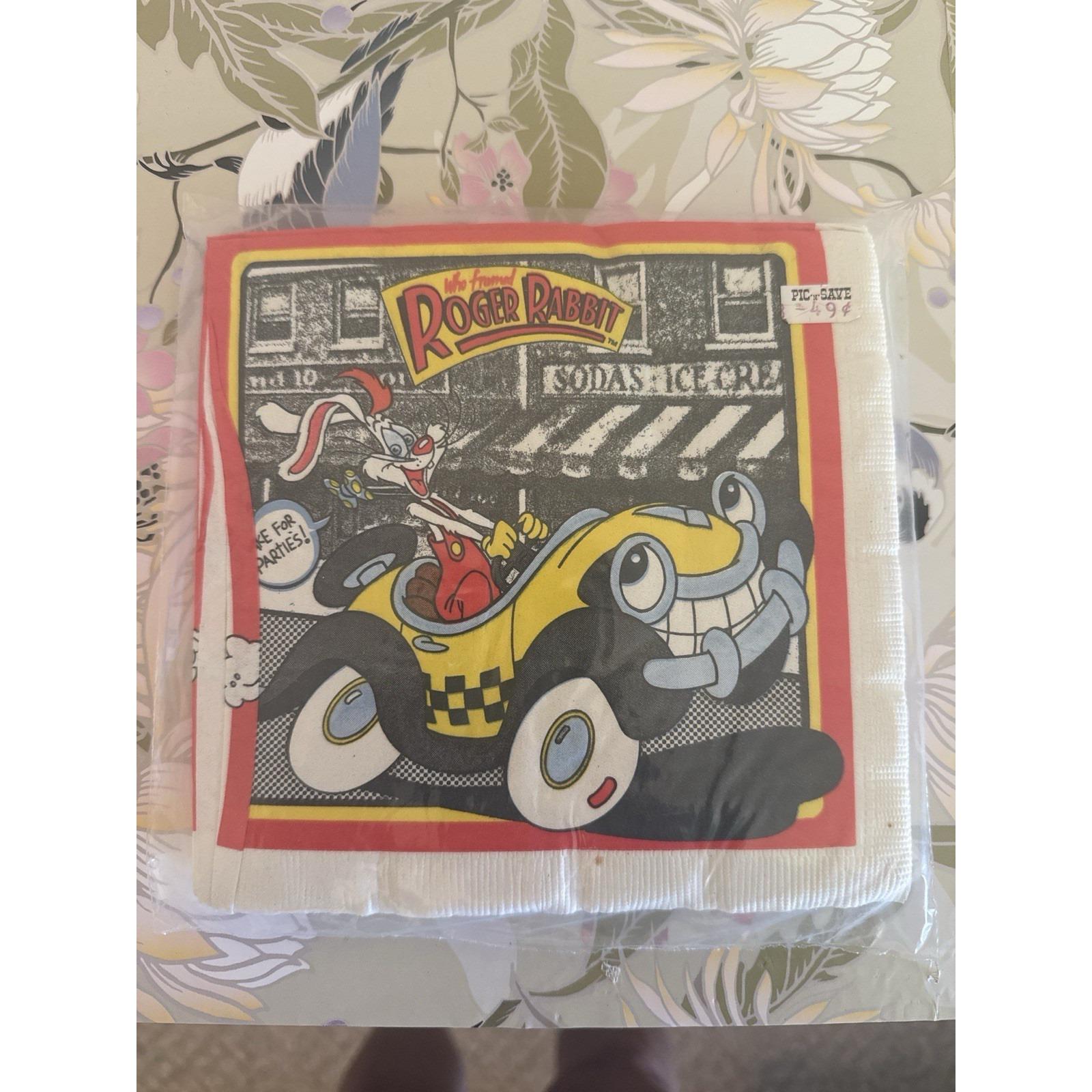 Vintage 1987 Unopened Roger Rabbit Luncheon Napkins 16 Count Disney ...