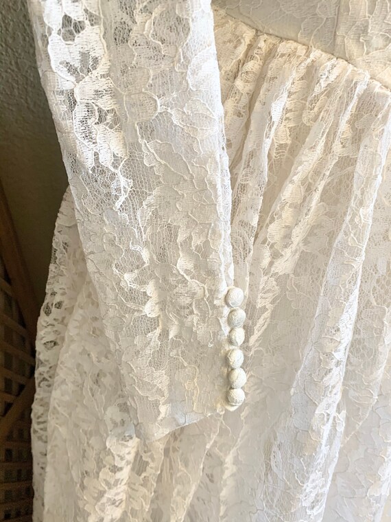 Vintage 1950s Wedding Dress 50s Chantilly lace S - image 3